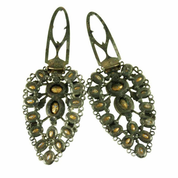 Vintage Teardrop Large Blue Stones Dress Clips 1930S Cart2cart The Best Vintage Clothing