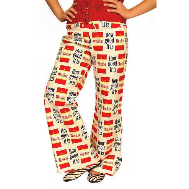 Vintage Pants Winston Fancy Pants 1970S Big Print Bell Ladies 902 Size Large Women's The Best Vintage Clothing