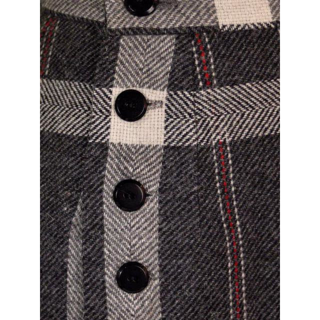 Vintage Retay Pencil Skirt Wool Wrap Gray Plaid NOS 1950S 26" Waist Small On Sale vendor-unknown